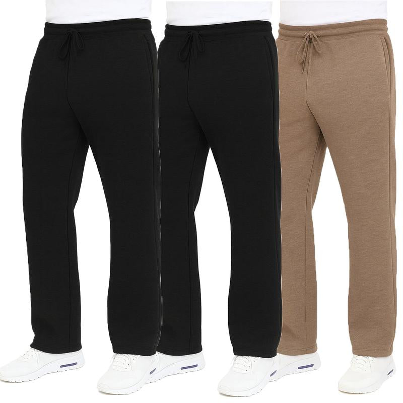 3-Pack Men'S Classic Heavyweight Fleece Sweatpants with Open Bottom (S-3XL)