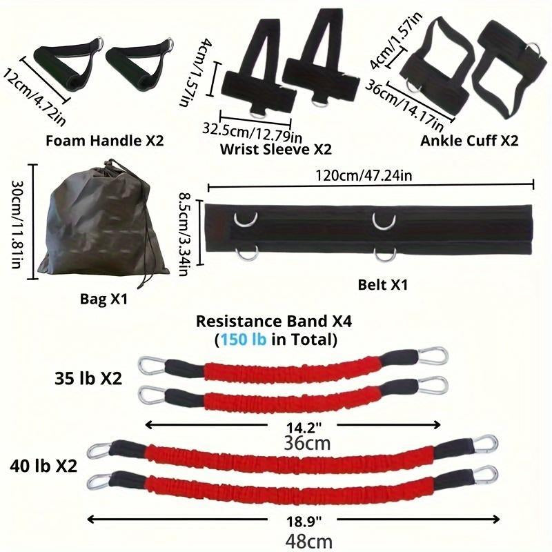 Resistance Boxing Training Set, 12Pcs/Set MMA Boxing Resistance Training Strap, Boxing Strength Training Equipment, Leg and Arm Training, Full Body Exercise