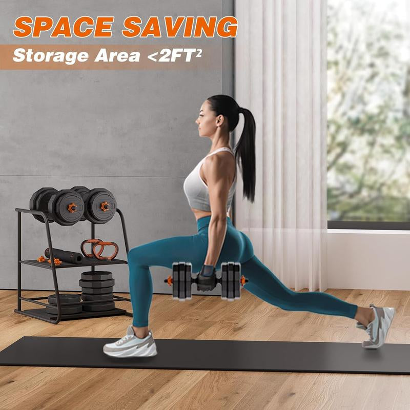 Adjustable Dumbbell Set, 44/66/88 Lbs Weight Set Use as Dumbbell, Barbell, Kettlebell and Push-Up Pesas Para Ejercicios En Casa, Christmas Gift Idea Msulti-Functional Fitness Exercise Equipment for Home Gym，